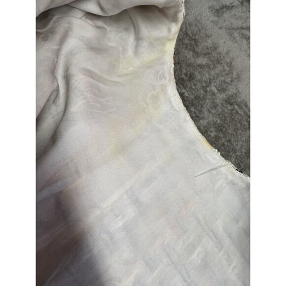 Chanel 18P Grey Tweed Midi Dress FR36 US4 Short Sleeve CC Logo Button Silk - Picture 15 of 16